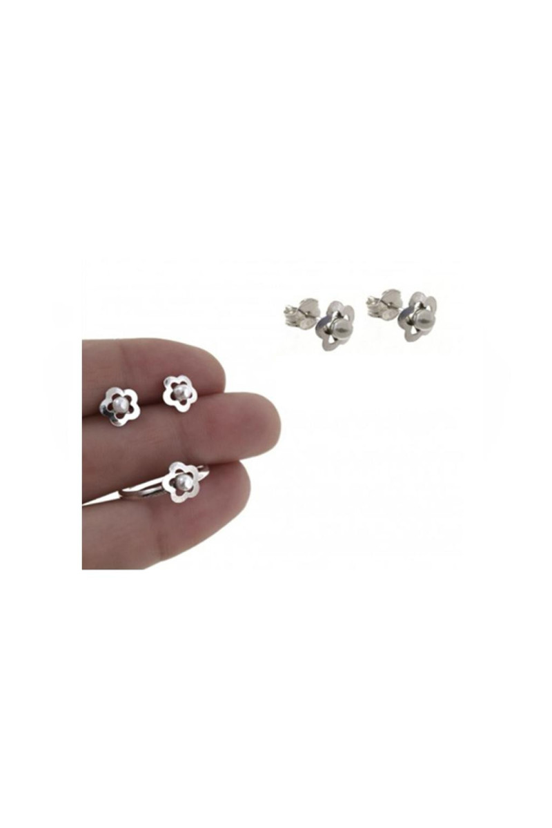 CONJUNTO NIÑA FLOR PERLA CULTIVADA CONJUNTO NIÑA FLOR PERLA CULTIVADA