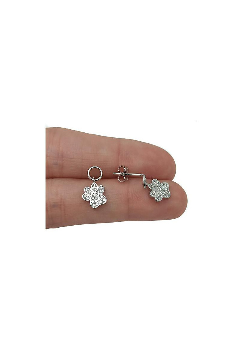 Pendientes "Pezuña" - Plata de Ley 925, Rodiada Sensibile