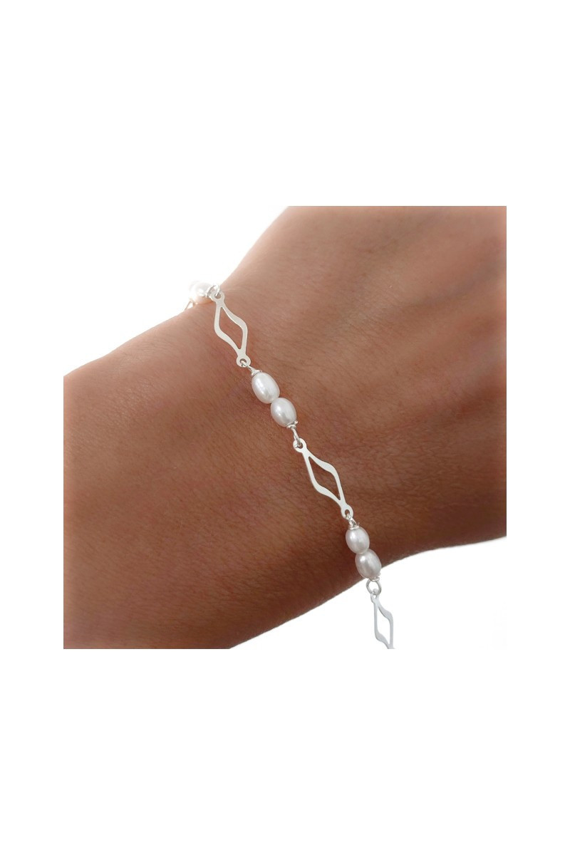 Pulsera de Comunión Perlas Plata de Ley 925 - Somos Plata by Sensibile