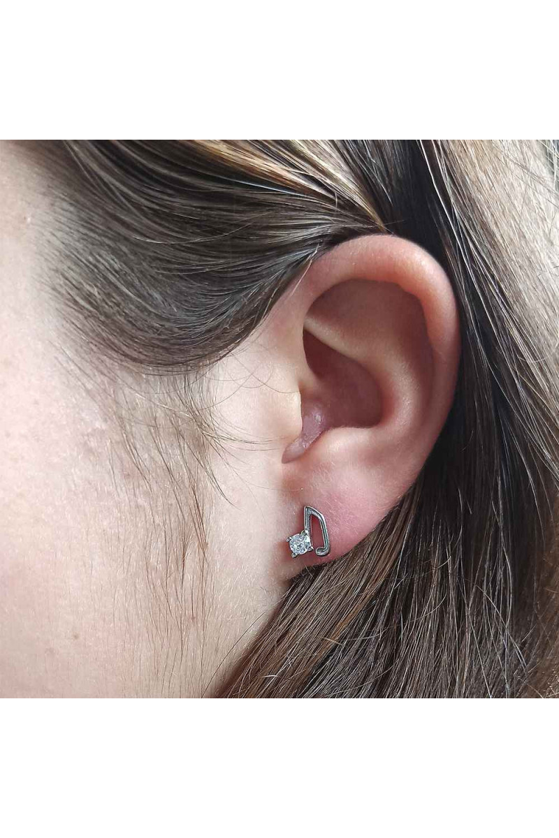 Pendientes Musicales Plata de Ley 925 con baño de Rodio - Somos Plata bySensibile