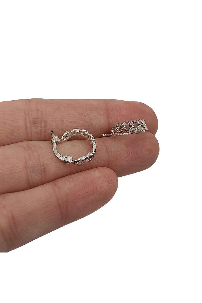 Aros Cadena Barbada 12mm Plata de Ley 925 - SomosPlata by Sensibile Aros Cadena Barbada 12mm Plata de Ley 925 - SomosPlata by Sensibile