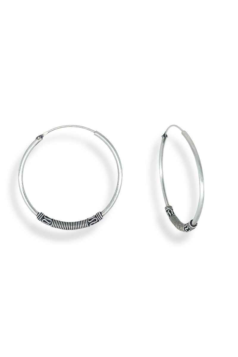 Pendientes Aro Bali 35mm Plata de Ley 925 - SomosPlata by Sensibile