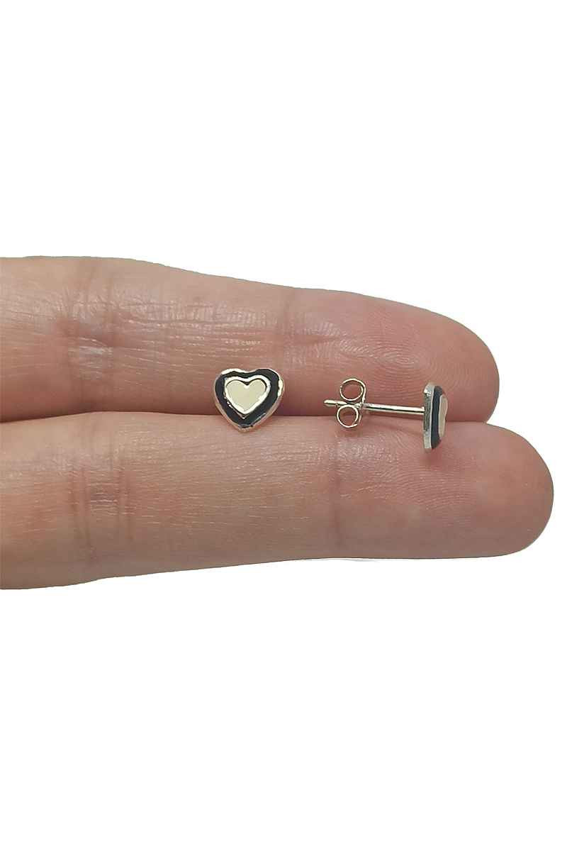 Pendientes Corazones Esmaltados Plata de Ley 925 - Somos Plata by Sensibile
