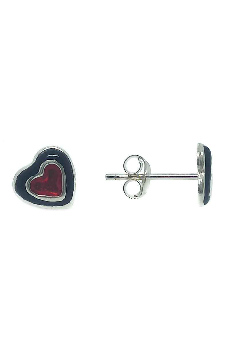 Pendientes Corazones Esmaltados Plata de Ley 925 - Somos Plata by Sensibile Pendientes Corazones Esmaltados Plata de Ley 925 - Somos Plata by Sensibile