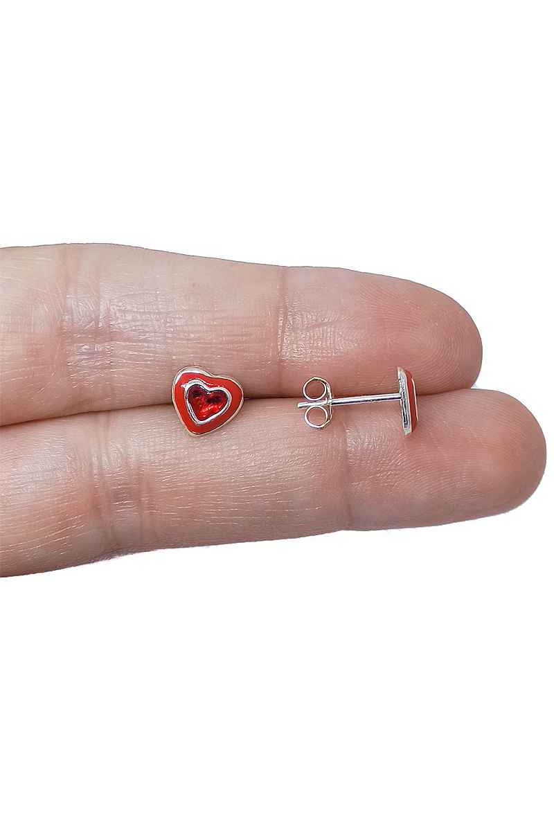 Pendientes Corazones Esmaltados Plata de Ley 925 - Somos Plata by Sensibile Pendientes Corazones Esmaltados Plata de Ley 925 - Somos Plata by Sensibile