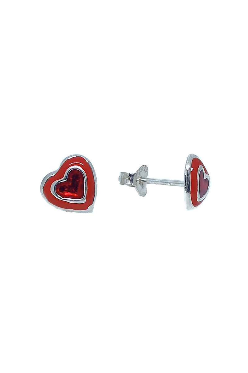 Pendientes Corazones Esmaltados Plata de Ley 925 - Somos Plata by Sensibile Pendientes Corazones Esmaltados Plata de Ley 925 - Somos Plata by Sensibile