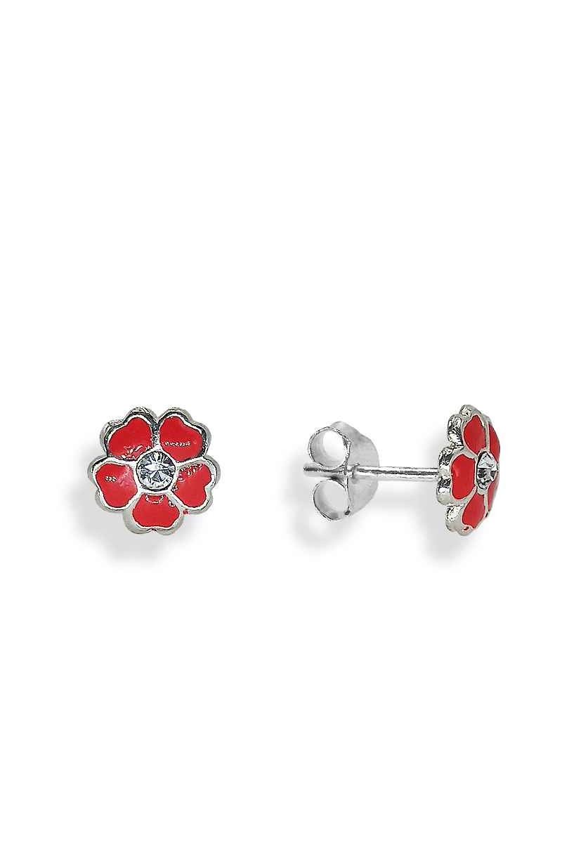 Pendientes Flor Esmaltada en Plata de Ley - Somos Plata by Sensibile Pendientes Flor Esmaltada en Plata de Ley - Somos Plata by Sensibile