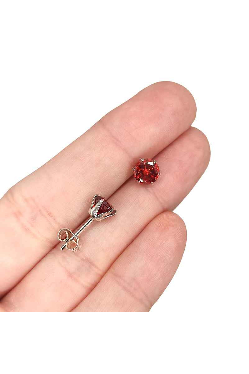 Pendientes de Plata de Ley 925 con Circonita Granate - SomosPlata by Sensibile