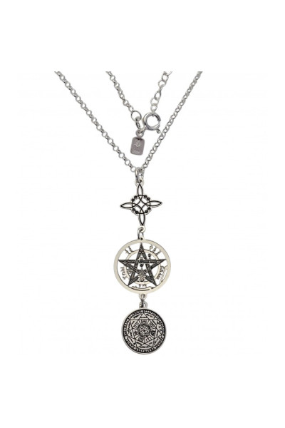 Gargantilla "Escudo Cuántico" Triple Protección: Nudo de Bruja, Tetragramatón y Siete Arcángeles